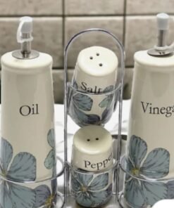 Set 4 piese Oliviera Ceramica cu suport metalic